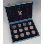 The Royal Mint, 1991 Cook Islands Endangered Wildlife Collection, a set of twelve silver proof