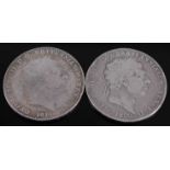 Great Britain, 1819 crown, George III laureate bust, rev; St George and Dragon within garter, LIX