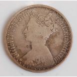 Great Britain, 1873 Gothic florin, Victoria crowned bust with die no. 186 below, rev; crowned