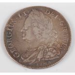 Great Britain, 1746 half crown, George II bust with Lima below, rev; crowned cruciform shields, date