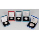 Great Britain, a collection of five Royal Mint silver proof coins to include 1995 United Nations