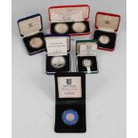 The Royal Mint, a collection of silver proof coins to include 1984 Government of St Helena and