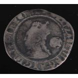 England, 1573 sixpence, Elizabeth I bust left with rose behind, rev; quartered shield with long