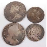 Great Britain, 1708 half crown, Queen Anne bust with E (Edinburgh) mint mark below, rev; crowned