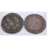 England, Edward VI (1547-1553) silver shilling, obv; front facing bust with rose left and XII right,