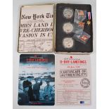Great Britain, 60th Anniversary D-Day Landings Commemorative 3-Coin Silver Proof Medal Set, three