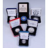 The Royal Mint, a collection of six silver proof coins to include 1989 Malta 25th Anniversary of