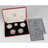 Great Britain, The Royal Mint The Queen Elizabeth II Collection 1972-1981, four silver proof crowns,
