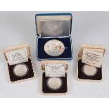 The Royal Mint, a collection of four silver commemorative coins to include 1986 1100 Years of The