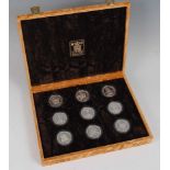 The Royal Mint, 1985 Royal Visit Caribbean Collection, a set of nine silver proof coins each