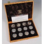 The Royal Mint, 1998 Zambia The Exotic Wildlife Of Africa Silver Proof Coin Collection, a set of