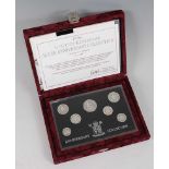 Great Britain, 1996 Silver Anniversary Collection, seven silver proof coins, fifty pence to penny,