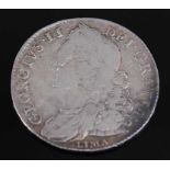 Great Britain, 1746 half crown, George II laureate bust with Lima below, rev; crowned quartered