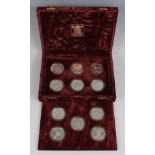 The Royal Mint, 1982 Year of the Scout silver proof coin set, eleven silver coins, each in