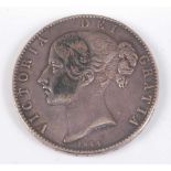 Great Britain, 1844 crown, Victoria young head above date, rev; crowned quartered shield within