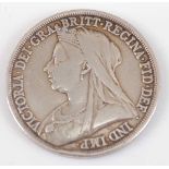 Great Britain, 1893 crown, Victoria veil bust, rev; St George and Dragon above date, together with