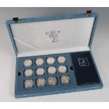 The Royal Mint, The United Nations 50th Anniversary Silver Coin Collection, thirty six silver