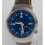 A gent's Seiko 7S26-1514 R2 steel cased automatic wristwatch, having a signed blue dial with