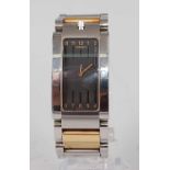 A gent's Movado steel cased Elliptica dress watch, having signed black dial, quartz movement, and on