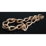 A 9ct gold chain link bracelet with safety chain, 25.6gCondition report: Solid links. Length 20cm.