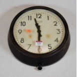 An early 20th century Smiths bakelite wall clock, dia 29cm