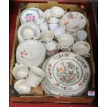 A box containing a collection of ceramics to include Johnson Bros Indian Tree