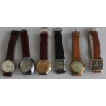 A collection of vintage ladies and gents wristwatches to include tank and mid size examples, some in