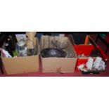 Four boxes of miscellaneous items to include glassware and ceramics