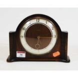 A 1930s oak cased Smiths electric mantel clock, the chapter ring showing Arabic numerals, height