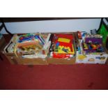 Four boxes of assorted childrens and teenage volumes, to include novels, comics, annuals, Batman etc