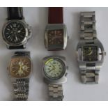 A collection of gents fashion watches all being steel cased and by Diesel with quartz movements (8)