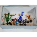 A small collection of assorted glass animal figures