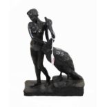 A 20th century bronzed figure group of Lleda and the Swan, height 31cm
