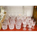 A collection of drinking glasses, to include whisky tumblers, and wines