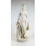 A mid 19th century Copeland Parian figure of The Dancing Girl Reposing, modelled by W Calder
