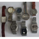 Seven various gents Rotary wrist watches to include automatic and mechanical examples, together with