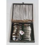 A set of twelve late Victorian Scottish silver teaspoons in the Kings pattern, maker A.M. &Co,