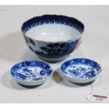 A pair of 19th century blue and white transfer decorated egg strainers, each of circular form with