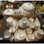 Two boxes of miscellaneous items, to include Richmond china part tea service, Wedgwood