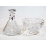 A late 19th/early 20th century Stuart Crystal decanter of stepped conical form, height 22cm,