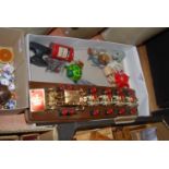 Assorted toys to include royal stage coach, replica model tinplate money box etc