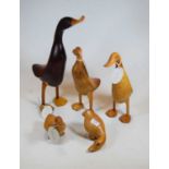 A set of five graduated DCUK hardwood models of ducks, largest 43cm highCondition report: Smallest