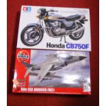 An Airfix 1.72 plastic kit of a BAe Sea Harrier FRS1, together with a Tamiya Honda CB750F (2)