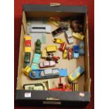 A collection of loose and playworn diecast toy vehicles to include Corgi Major Toys Carrimore low