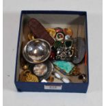 A small collection of miscellaneous costume jewellery to include a "prentice" cabochon and pewter