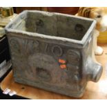 A 19th century lead cistern hopper, dated 1810, height 29cmCondition report: Each hole for a pipe