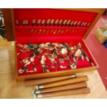 A modern teak table canteen of gold plated cutlery