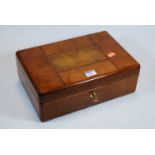 A 20th century burr walnut humidor, width 32cm