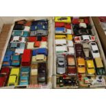 Two boxes of mixed diecast, to include Corgi, Dinky, Budgie Toys etc