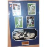 Cricket interest - Ryan Sidebottom's boot from the New Zealand v. England Series 2008, signed by